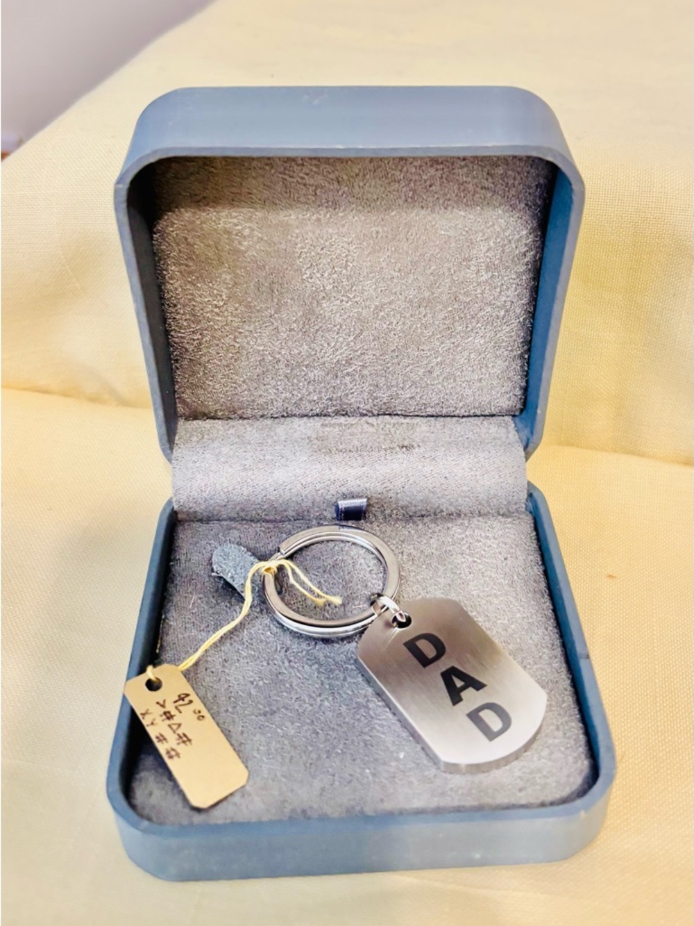 Chisel Stainless Steel Brushed Lasered Dad Key Ring Industrial Modern 2.1” X 1.2